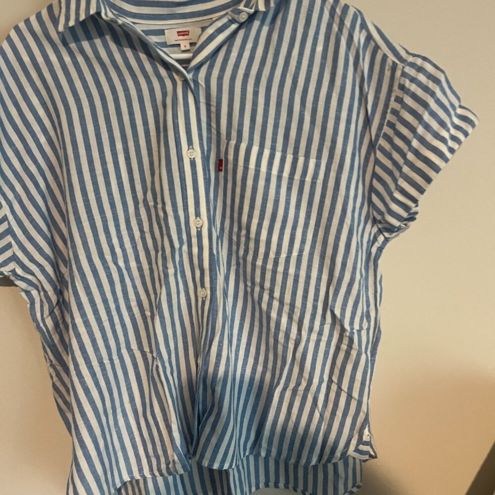 Levis Small Striped Button Down Top - image 2